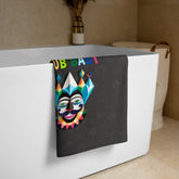 Enchanted Forest premium soft bath towel displayed in a serene bathroom setting.